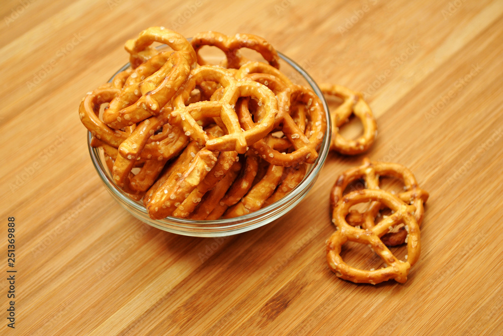 Pretzels in a Clear Glass Bowl Pretzels in a Clear Glass Bowl