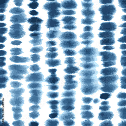 Abstract shibori indigo blue background. Seamless vector pattern photo