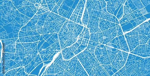 Urban vector city map of Brussels, Belgium