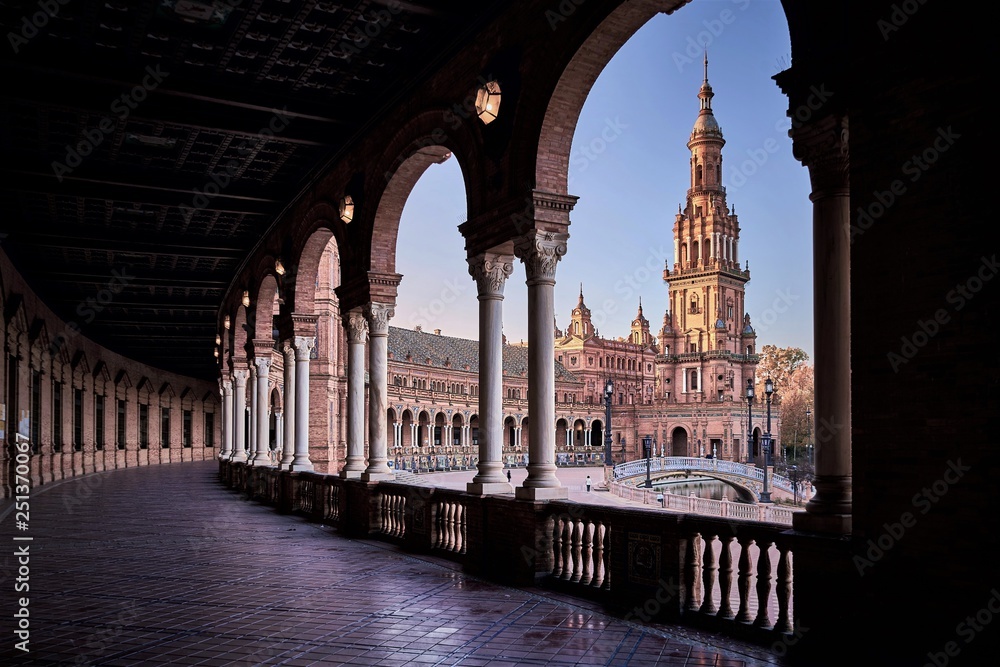 Naklejka premium Plaza de Espana in Seville, Spain