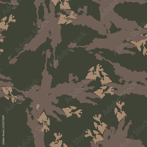 Field camouflage of various shades of green, brown and beige colors