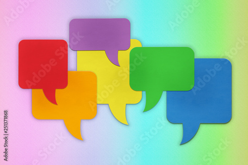 LGBT Rainbow Speech Bubbles Cut Paper