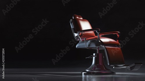 Barbershop chair in interior background concept.