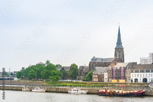 MAASTRICHT, THE NETHERLANDS - june 10, 2018: Street view of Buildings around Maastricht, Netherlands.
