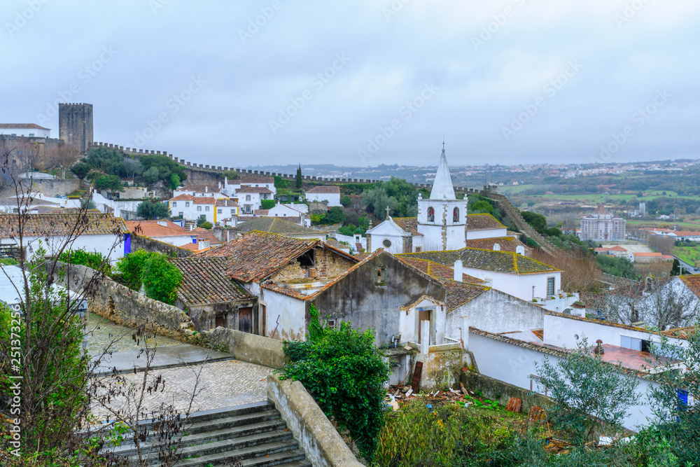 Rooftop view of the old town, in Obidos
