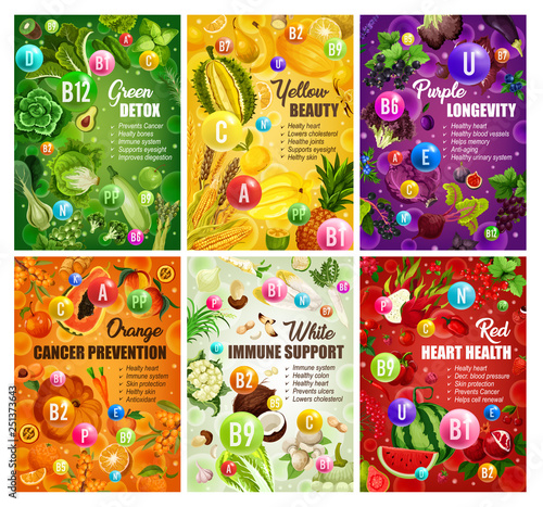 Color diet brochure healthy food nutrition