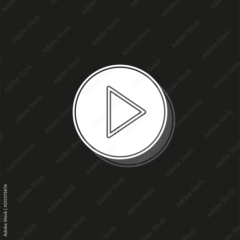 vector play button icon - media symbol - start music or play video vector play button icon - media symbol - start music or play video