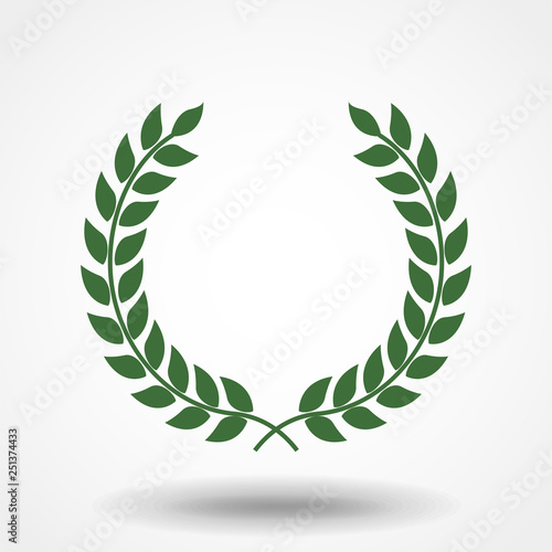 icon laurel wreath - vector illustration, green icon laurel