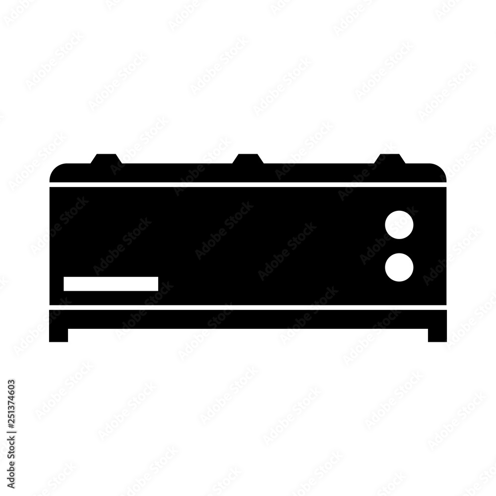 Simple stove black icon - vector