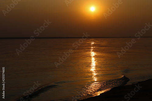 Water Ripples with Sunset View at Padma River