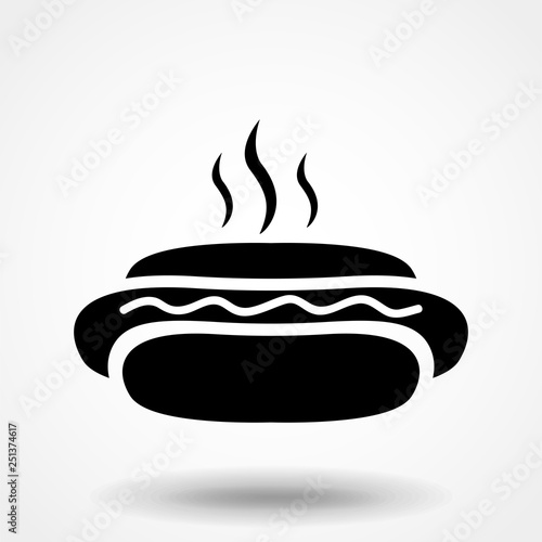 hot dog icon vector. Fast food symbol. Hot dog sausage symbol.