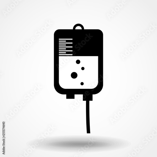 Medical dropper bottle vector icon. filled flat sign for mobile concept and web design. Infusion drip glyph icon. Blood transfusion symbol, logo illustration.