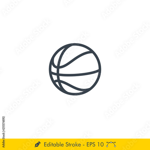 Basketball Ball Icon   Vector - In Line   Stroke Design