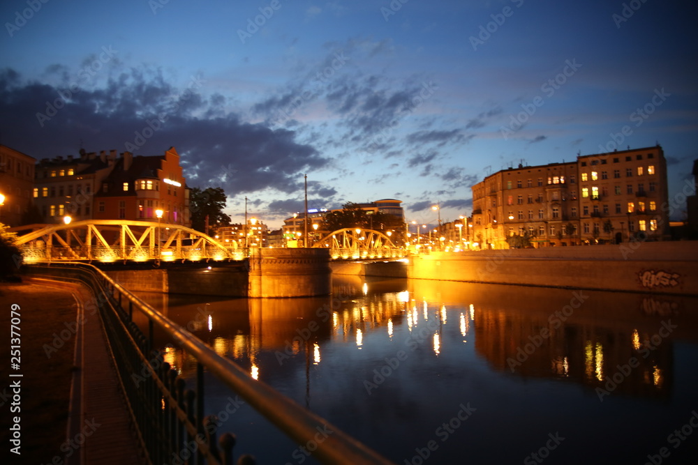 Oderbrücke Nacht Breslau 
