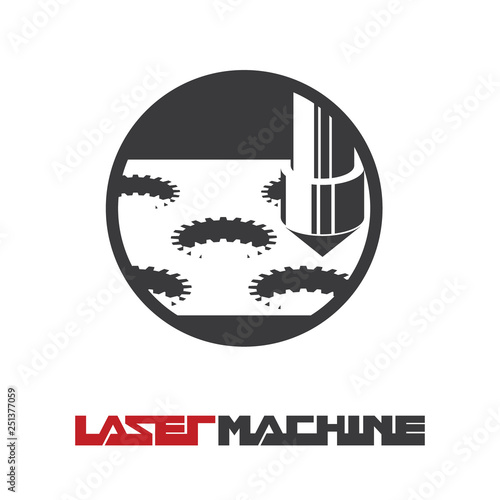   Iliumustration consisting of  CNC machine images in the form of a symbol or logo. Laser cutting, engraving.