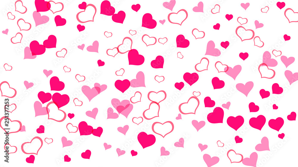 A sample of wallpaper design, textiles, packaging, printing, holiday invitation for birthday. Red hearts of confetti are flying. Happy background. Red on White background Vector. A sample of wallpaper design, textiles, packaging, printing, holiday invitation for birthday. Red hearts of confetti are flying. Happy background. Red on White background Vector.