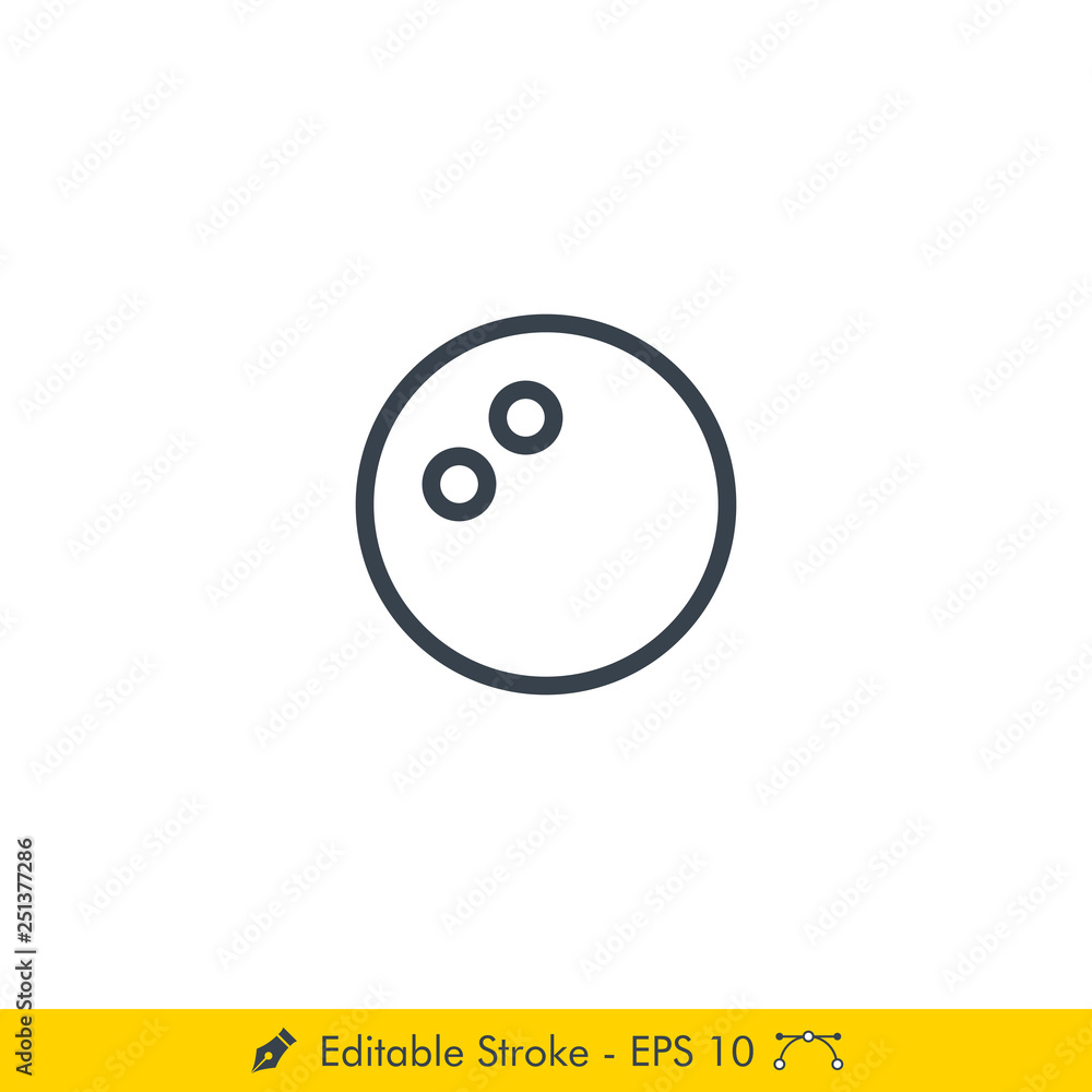 Squash Ball Icon / Vector - In Line / Stroke Design Squash Ball Icon / Vector - In Line / Stroke Design