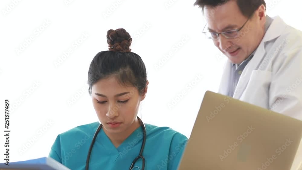 Medical professionals conversation doctor about patient. Medical professionals conversation doctor about patient.