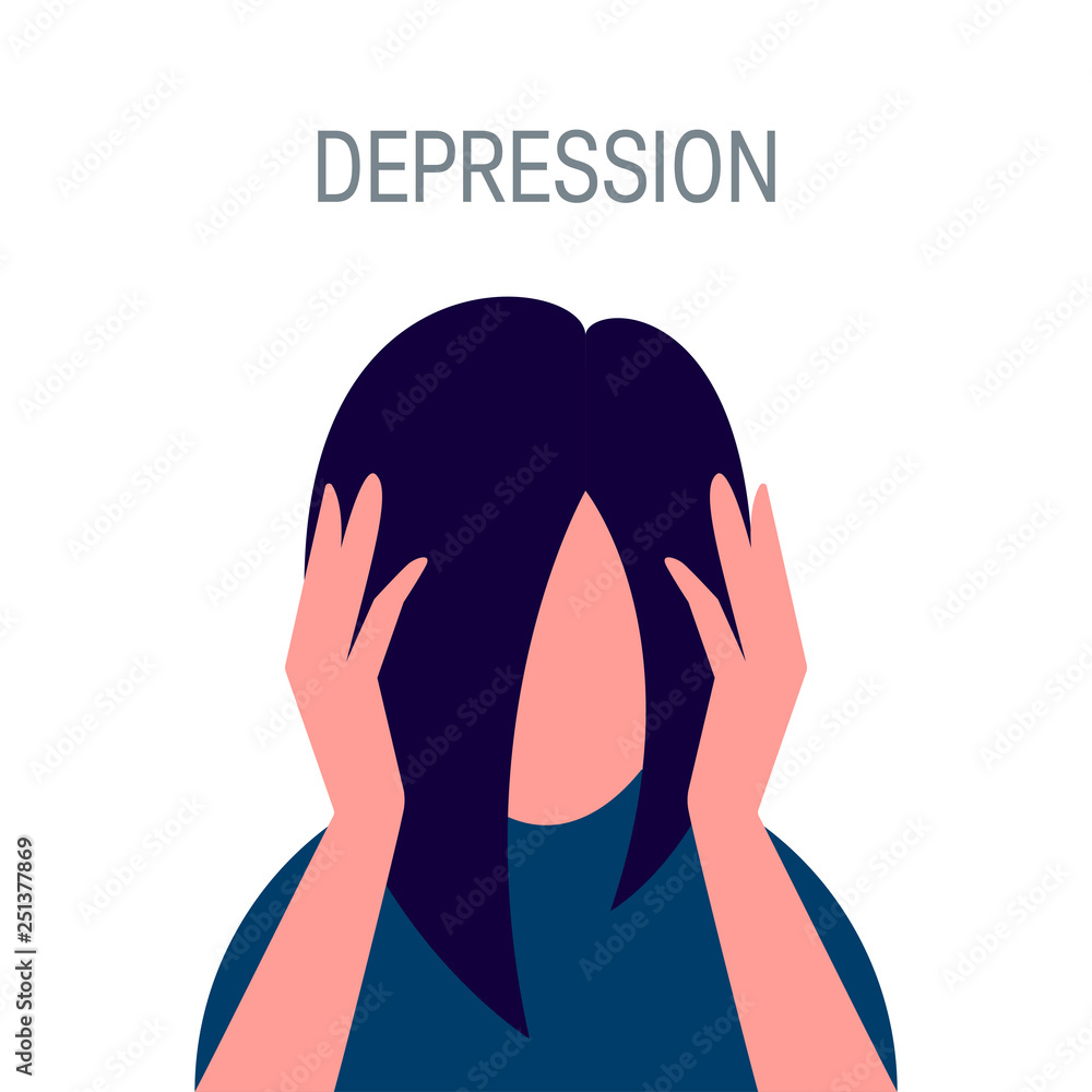 Depression vector concept in simple flat style Depression vector concept in simple flat style