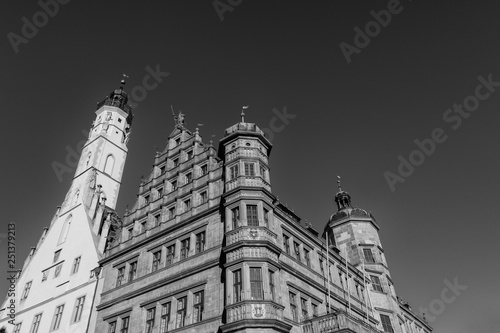 Rothenburg ob der Tauber, Germany - 18 February 2019: The streets of Rothenburg