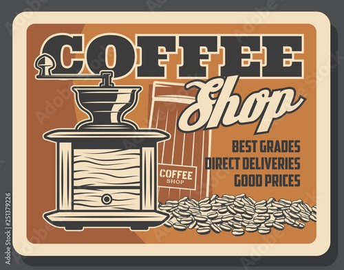 Coffeeshop cafeteria coffee grinder mill