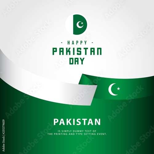 Happy Pakistan Day Vector Template Design Illustration