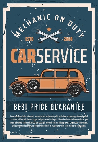 Cars auto service, mechanic garage station