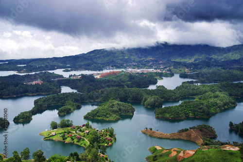 Bild auf Leinwand Guatape Lake (El Penol) in Antioquia, Medellin, Colombia, South America