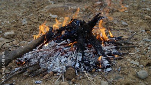Bonfire in the mountain