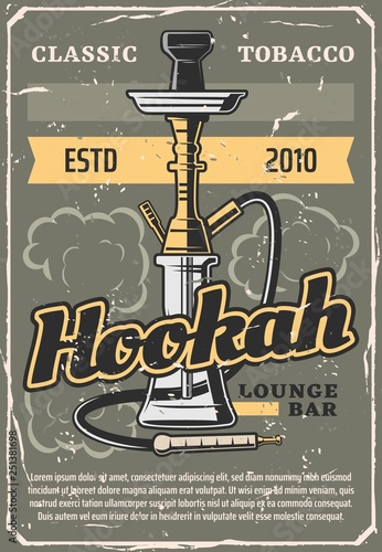 Hookah lounge bar, shisha smoking