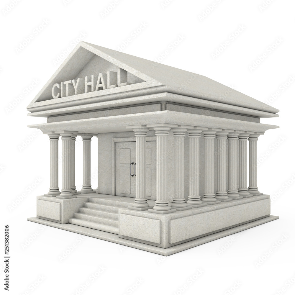 City Hall Architecture Public Government Building. 3d Rendering City Hall Architecture Public Government Building. 3d Rendering