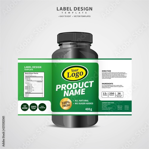 Bottle label, Package template design, Label design, mock up design label template