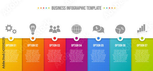 Colorful infographic with business icons. Vector