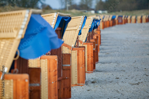 roofed wickers beach chairs...