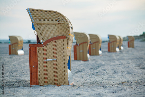 roofed wickers beach chairs...