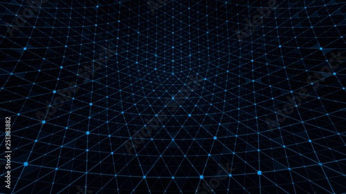 Distortion grid background blue