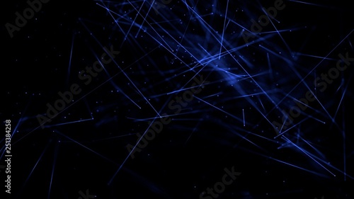 Abstract lines glow with depth of field blue