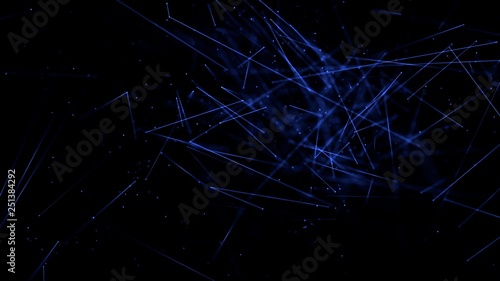 Abstract lines glow with depth of field blue