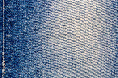 Blue jeans fabric. Denim jeans texture or denim jeans background.