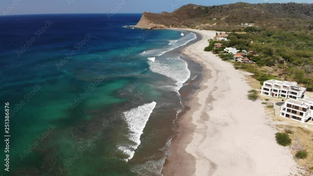 Houses on beachfront aerial drone view with copy space Houses on beachfront aerial drone view with copy space