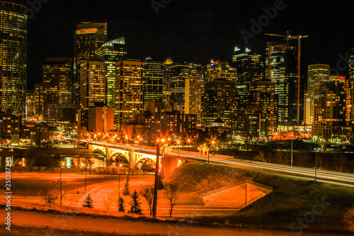 City of calgary at night, Calgary, Alberta, Canada