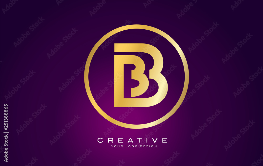 Obraz premium B Letter Gold Logo Design. Modern B Icon With Creative Golden Beautiful Monogram Design.