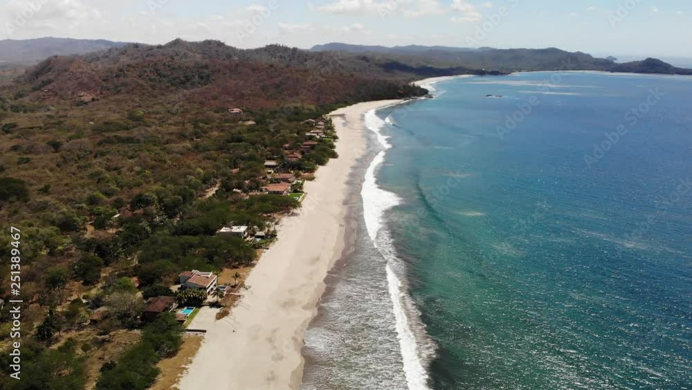 Residential area on ocean beach drone view Residential area on ocean beach drone view