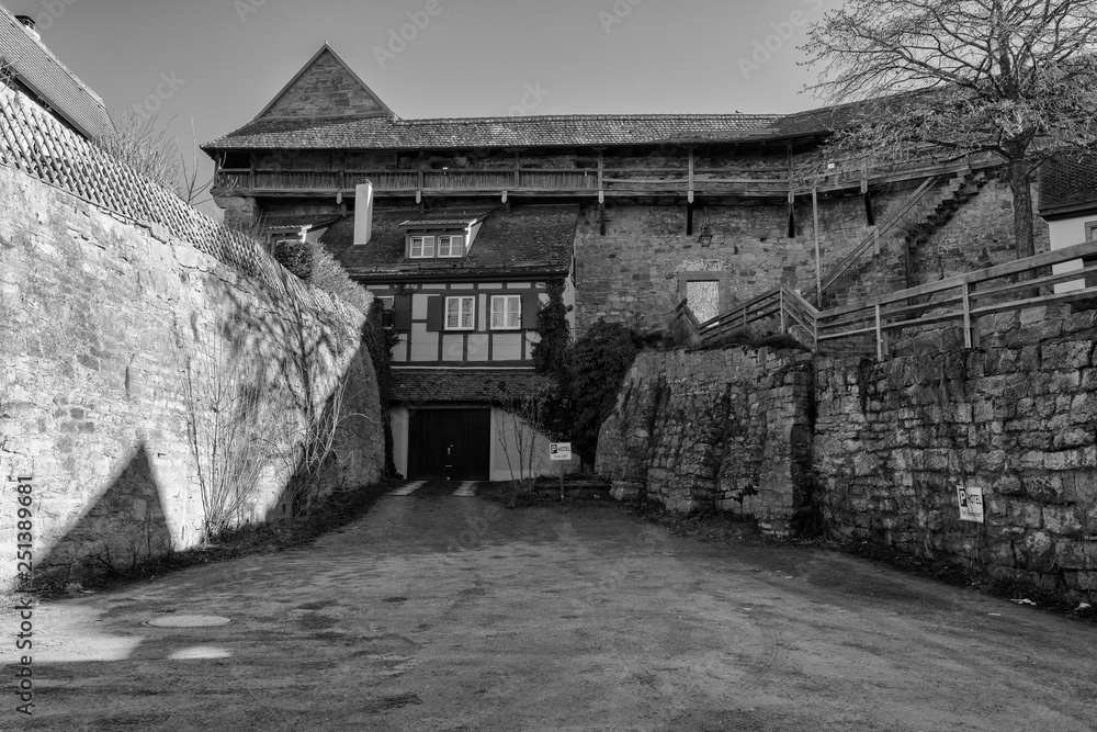 Obraz premium Rothenburg ob der Tauber, Germany - 18 February 2019: The streets of Rothenburg