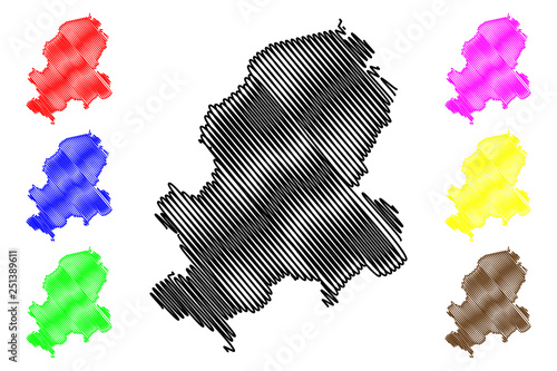 Dong Nai Province (Socialist Republic of Vietnam, Subdivisions of Vietnam) map vector illustration, scribble sketch Tinh Dong Nai map