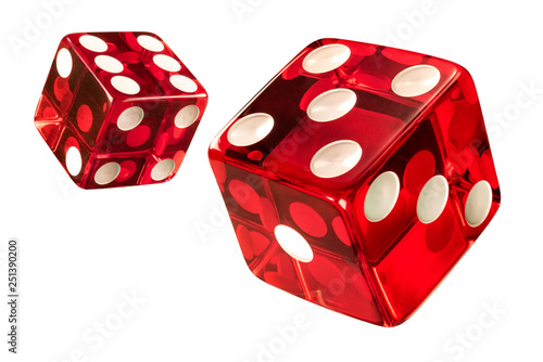 Canvas Print Red Casino dice (w/clipping path)