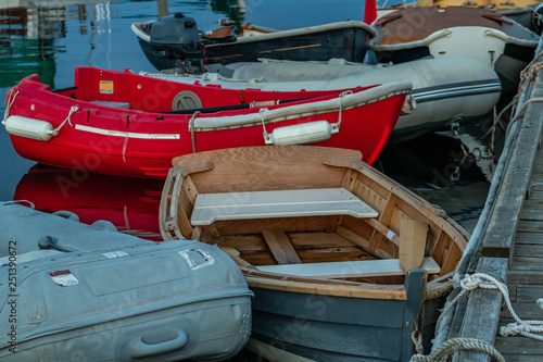 Wallpaper Mural Small Boats Tied to Pier Torontodigital.ca