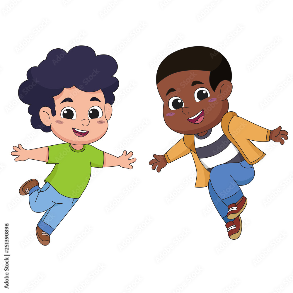 Set of kids jumping in the air.Vector and illustration. Set of kids jumping in the air.Vector and illustration.