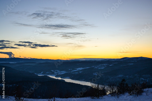 sunset in mountains