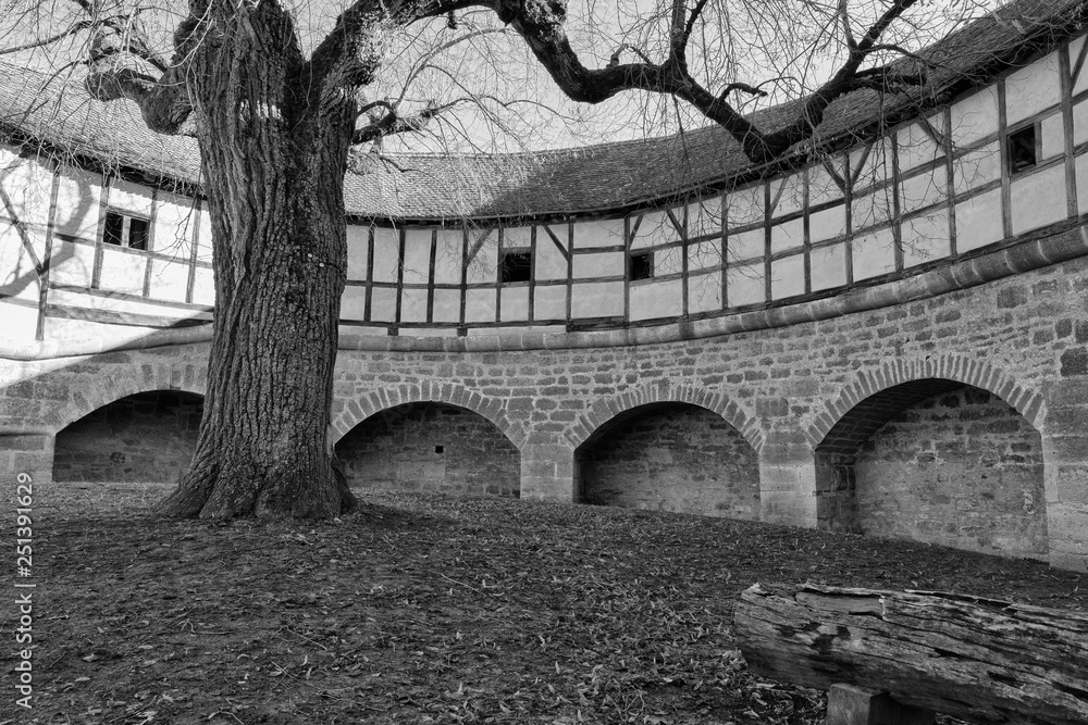 Rothenburg ob der Tauber, Germany - 18 February 2019: The streets of Rothenburg Rothenburg ob der Tauber, Germany - 18 February 2019: The streets of Rothenburg